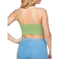 thumbnail image 6 of Made by Olivia Women's Sexy Double Thin Spaghetti Strap Ribbed Seamless Brami Cami Crop Top Solid/Stripe, 6 of 6