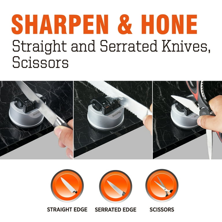 SHARPAL 104N Professional 5-in-1 Kitchen Chef Knife & Scissors Sharpener,  Sharpening Tool for Straight & Serrated Knives, Repair and Hone both