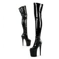 thumbnail image 2 of Women's Sexy Black Patent Leather Over The Knee Boots 8 Inch (20CM) Ultra High Heels Chunky Platform, 2 of 7