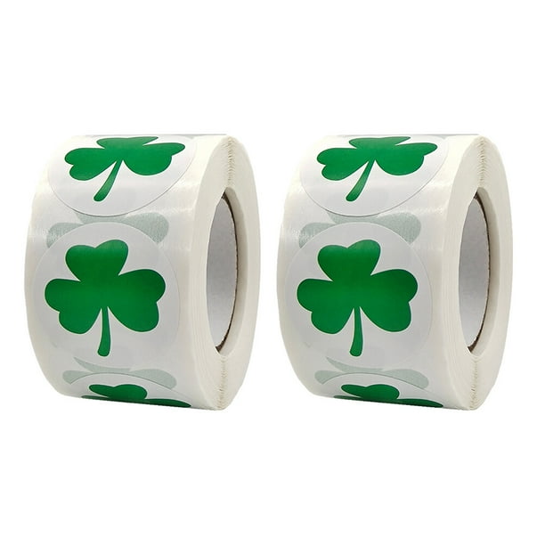 KAKOWELY 2 rollos/1000 pegatinas para sellar con temática del Día de San Patricio para embalaje de regalos