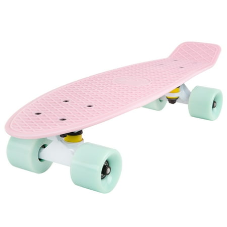 22' Skateboard - Cal 7 Complete Mini Cruiser Skateboard, 22 Inch Plastic in Retro Design (Lotus)