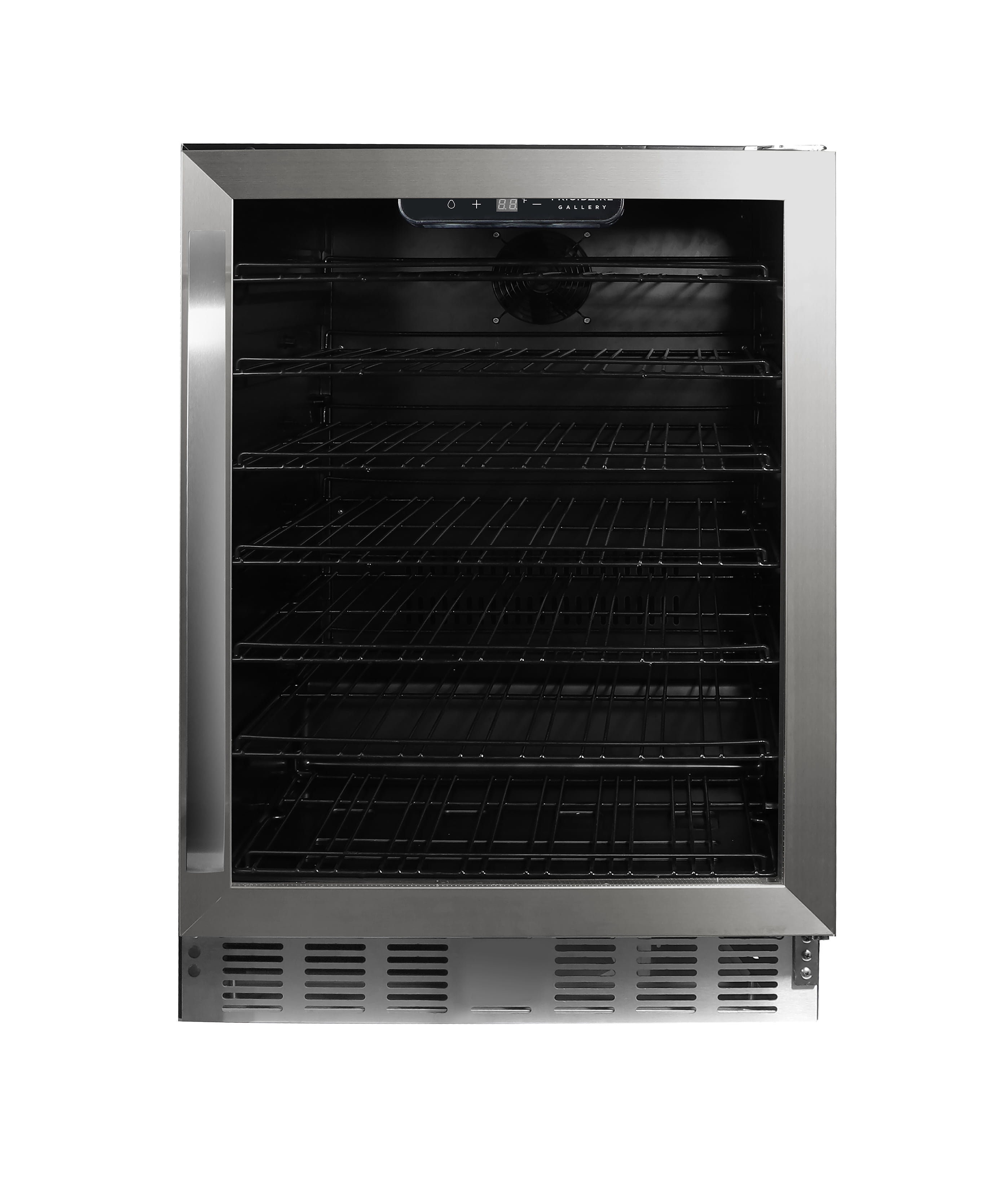 Frigidaire Gallery 24" Beverage Refrigerator with Glass Door, Holds 166 Cans or 56 Bottles, Built in or Freestanding Under Counter Beverage Fridge with LED Light