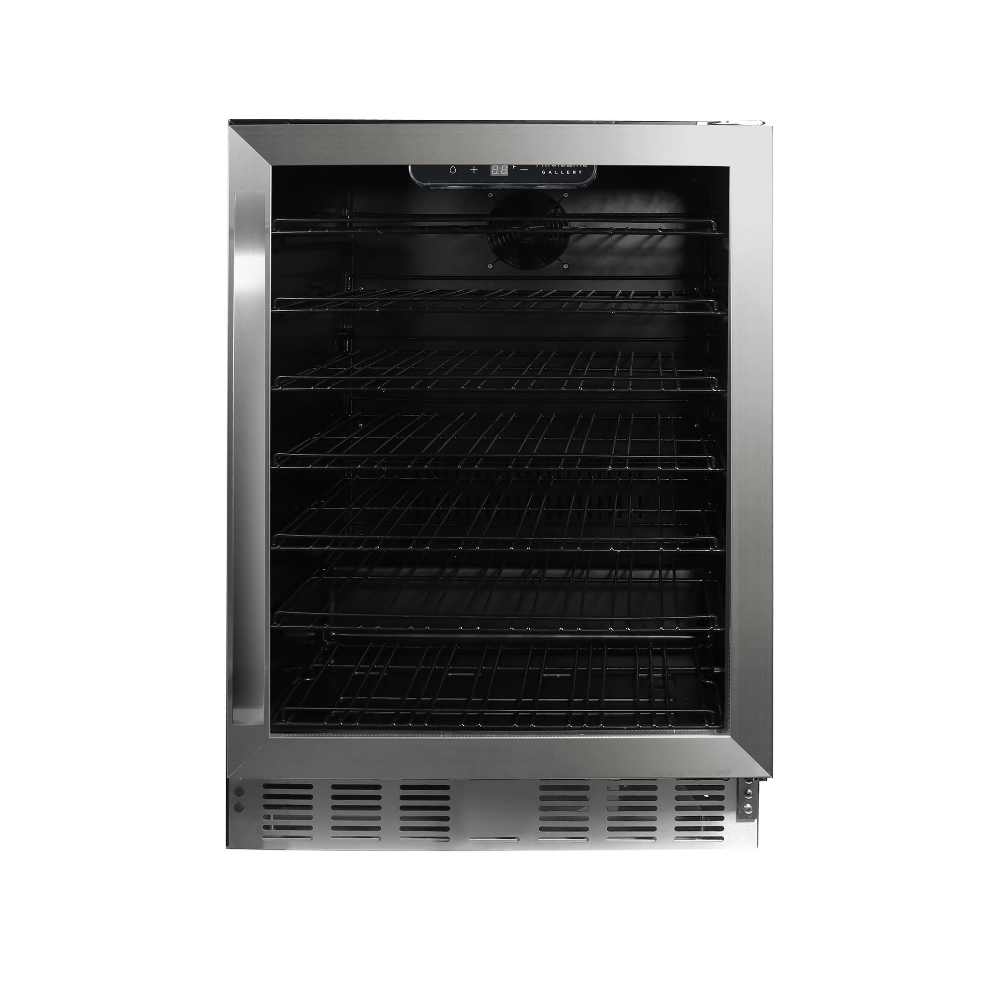 Frigidaire Gallery 24" Beverage Refrigerator with Glass Door, Holds 166 Cans or 56 Bottles, Built in or Freestanding Under Counter Beverage Fridge with LED Light