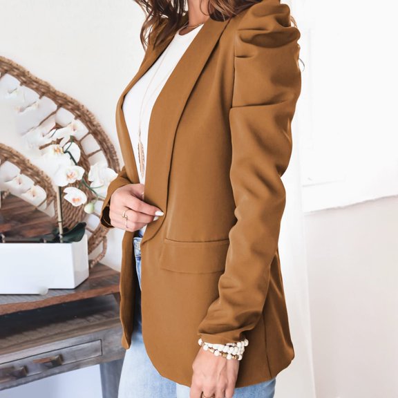 Vedolay Women's Tops Womens Oversized Trendy Blazers Fashion Casual Dressy Blazer Jackets,Khaki M