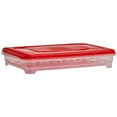 thumbnail image 2 of Buddeez Egg Keeper Storage Container Tray Holds 24 Jumbo Eggs Plastic Clear Red, 2-Pack, 2 of 7