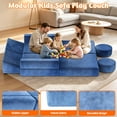 thumbnail image 6 of 12PCS Modular Kids Play Couch, Toddler Sofa, Children Creative Convertible Foam Sofa Living Room Sectional Couch for Boys Girls 3-8, Blue, 6 of 9