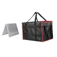 thumbnail image 2 of Bolsa térmica para entrega de alimentos con base, portabolsas profesional para supermercado negro y rojo, 2 of 9