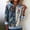 Blue, variant on Denim Long Sleeve Top, Denim Jacket Shirts Trendy Essentials Hoodie Patchwork Top Retro Dress Shirts Women's Denim Patchwork Top Blouses for Women Dressy Casual Business