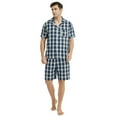 thumbnail image 4 of Vulcanodon Mens Cotton Pajama Short Set, Button Down Pajama Set for Men Plaid Men's Sleepwear(Plaid-Navy,Small), 4 of 6
