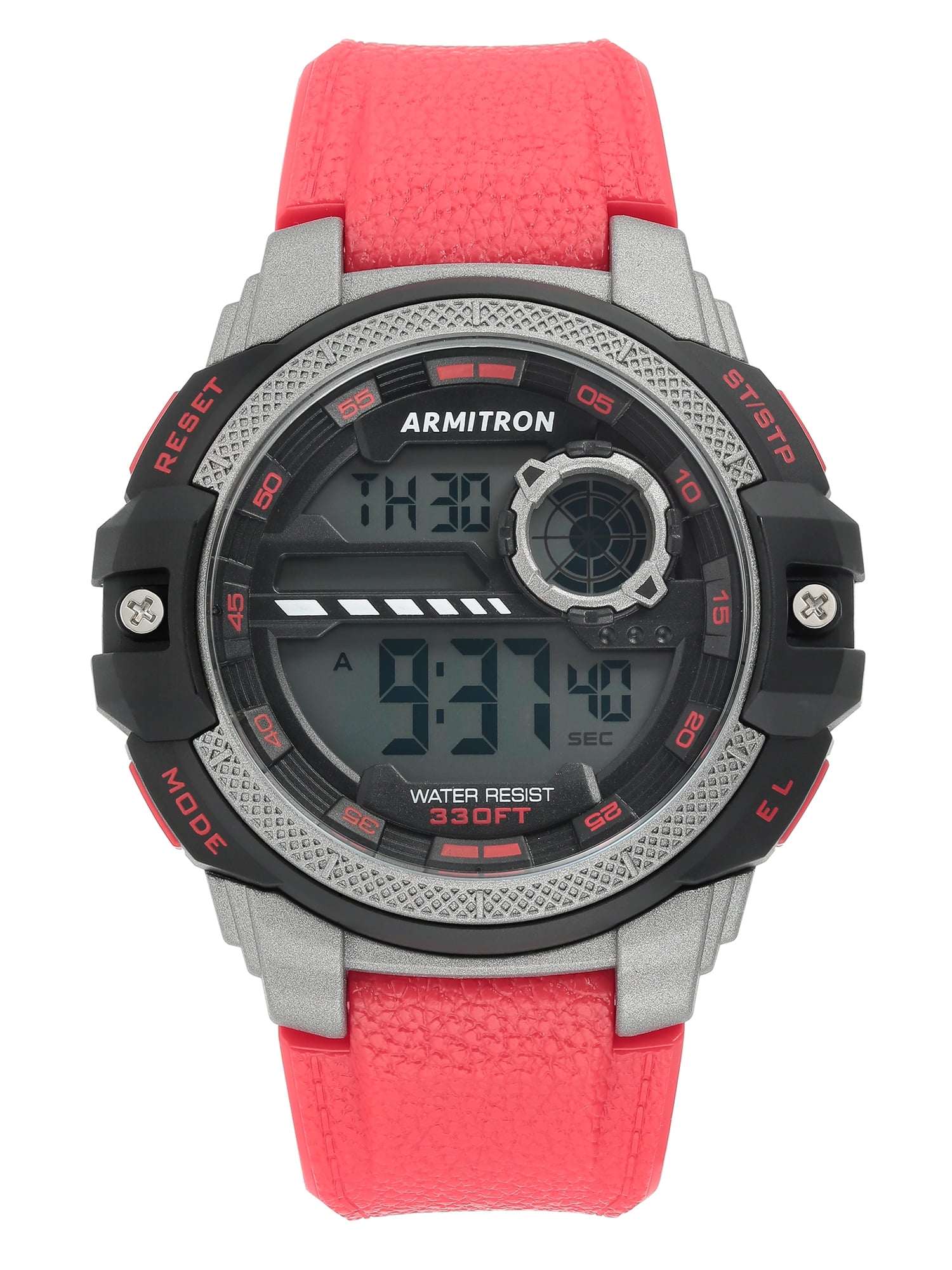Armitron Unisex Red Digital Watch with Black and Grey Accents