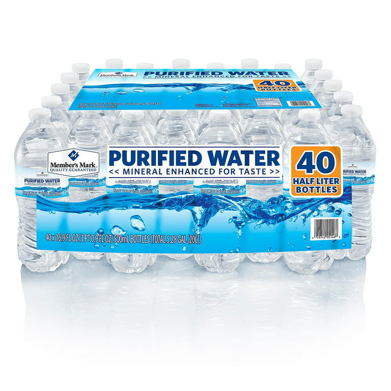 Member's Mark Purified Water, 16.9 fl oz, 40 ct, Size: 5.28 Gal