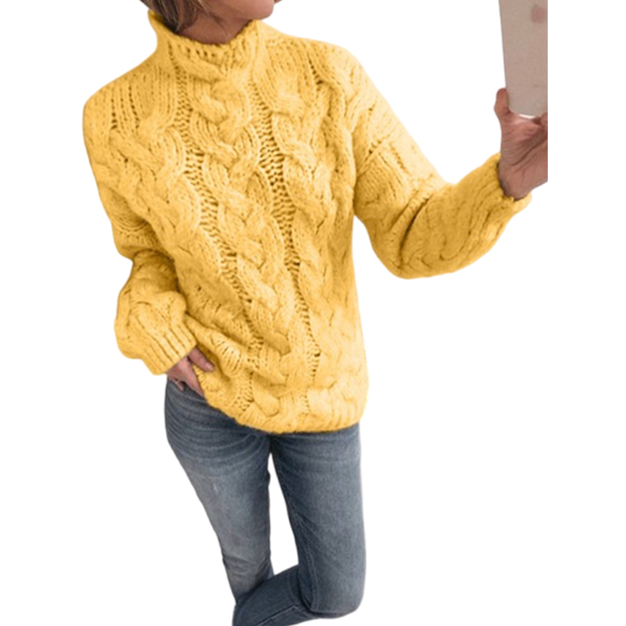 High neck mustard jumper hot sale