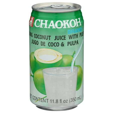Chaokoh Young Coconut Juice with Pulp, 11.8 fl oz, 1 Count Can