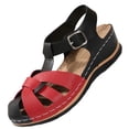 thumbnail image 2 of DIVVce Closed Toe Cross Strap Wedge Sandals For Women Adjustable Buckle Casual Summer Footwear, 2 of 8