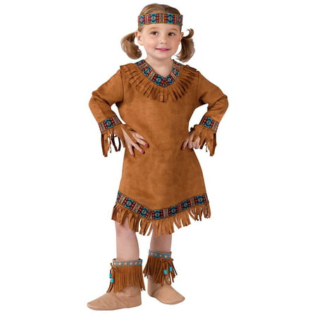 Fun World Baby Girl's Native American Toddler Girl Costume, Brown, Large(3T-4T)
