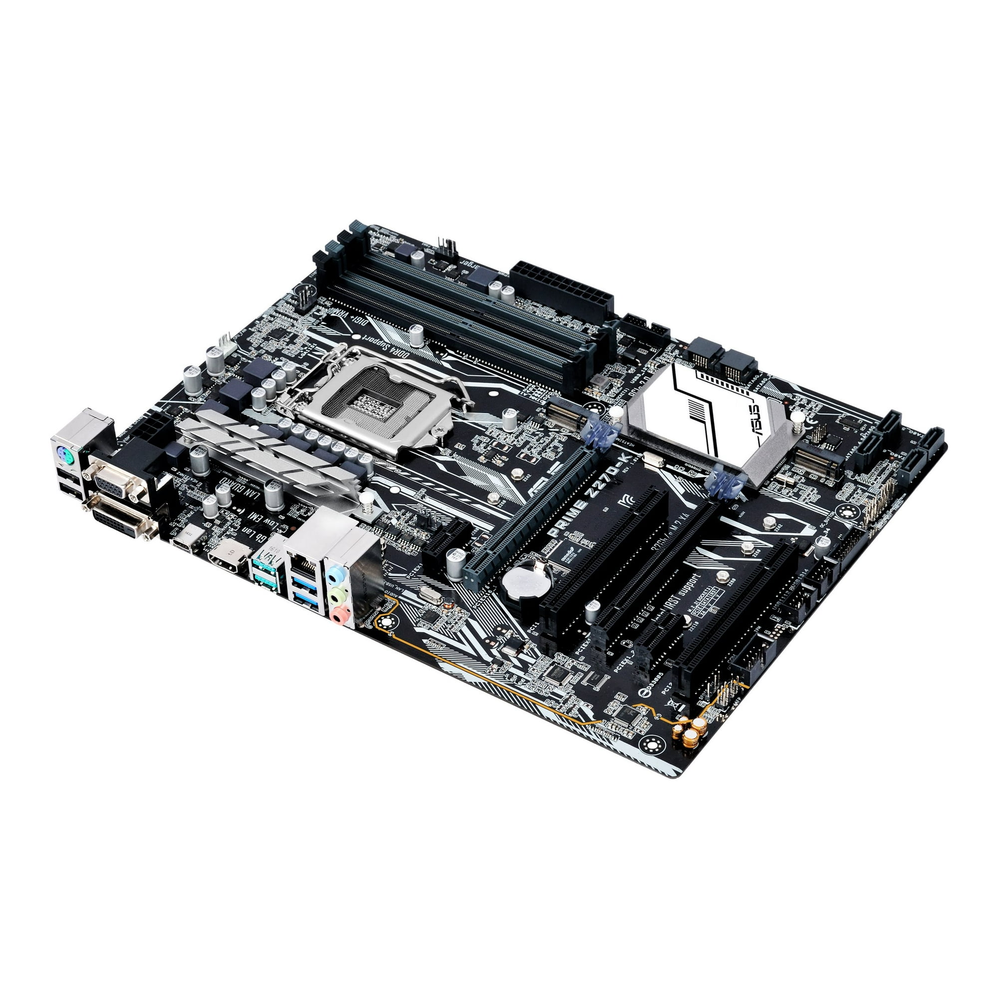ASUS PRIME Z270 K Motherboard ATX LGA1151 Socket Z270 Chipset USB 3.0 USB 3.1 USB C Gigabit LAN onboard graphics CPU required HD Audio 8 channel Walmart
