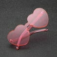 thumbnail image 4 of Fashion Rimless Frame Sunglasses Women Love Heart Shape Lens Eyewear Eyeglasses - Pink, as described, 4 of 6