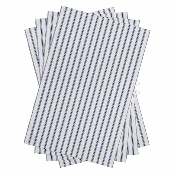 Navy Blue Striped Kitchen Towels Set of 4, Water Absorbent Dish Towel, Navy Blue White Stripes Farmhouse Decorative Hand Towels - Quick Drying Cloth for Cooking Baking, 18x28 Inch