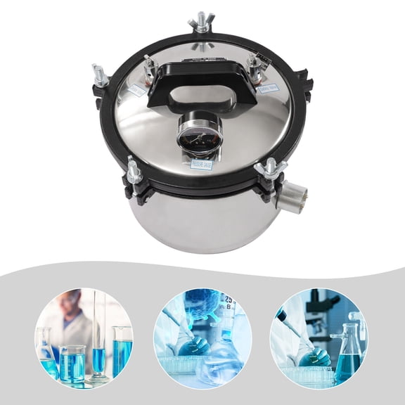 WenDissy 8L Portable High Pressure Steam Autoclave, Double Safety Valve Portable Disinfection Equipment for Laboratory Household Use
