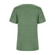 thumbnail image 5 of Nueva camiseta de manga corta con cuello en V para mujer: prenda informal de primavera/verano, poliéster/spandex, diseño fruncido en la cintura, 5 of 5