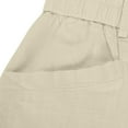 thumbnail image 4 of Lenpel Capri Pants for Women Dressy Casual Elastic High Waisted Cropped Wide Leg Pants Loose Lounge Travel Trousers with Pockets, 4 of 6