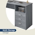 thumbnail image 5 of Techni Mobili Classic Computer Desk with Drawers, Gray, 5 of 12