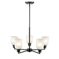 thumbnail image 4 of Millennium Lighting Inc Millennium Lighting Amberle in Brushed Nickel or Matte Black 5 Light Chandelier with Frosted White Shades Matte Black Painted, 4 of 7