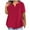 Red, variant on Buigttklop Plus Size Tunic Tops for Women Women'S V-Neck Blouse Solid Casual Loose Summer Short Sleeve Blouse
