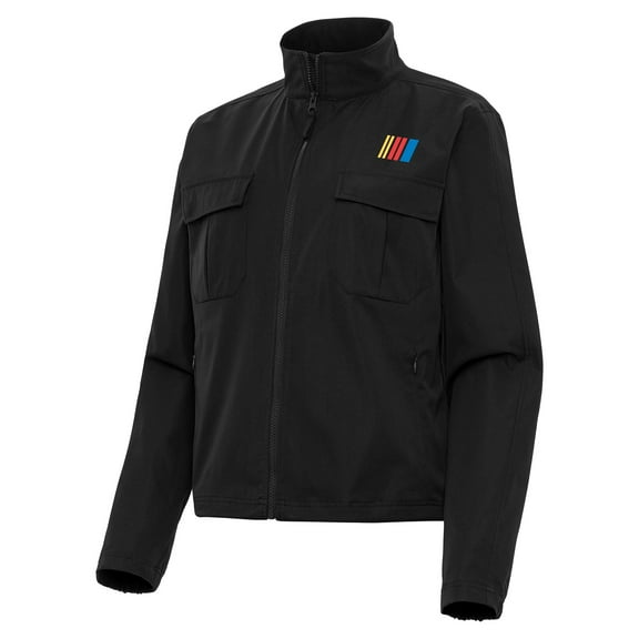 Women's-Antigua  Black NASCAR Merchandise Even Par Full-Zip Jacket