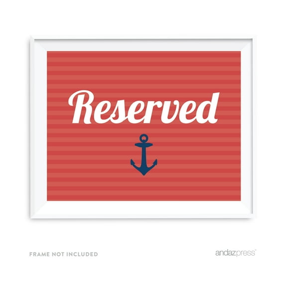 Reserved Nautical Ocean Adventure Wedding Party Signs