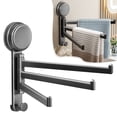 thumbnail image 2 of Rotatable Suction Towel Rod, Swivel Kitchen Towel Rack, 3-Arm Small Foldable Rotating Towel Bar Rod, Space Saving Wall Mounted Holder, Plastic Swing Out Hanger for Bathroom, 7.08x2.44x7.87", 2 of 9