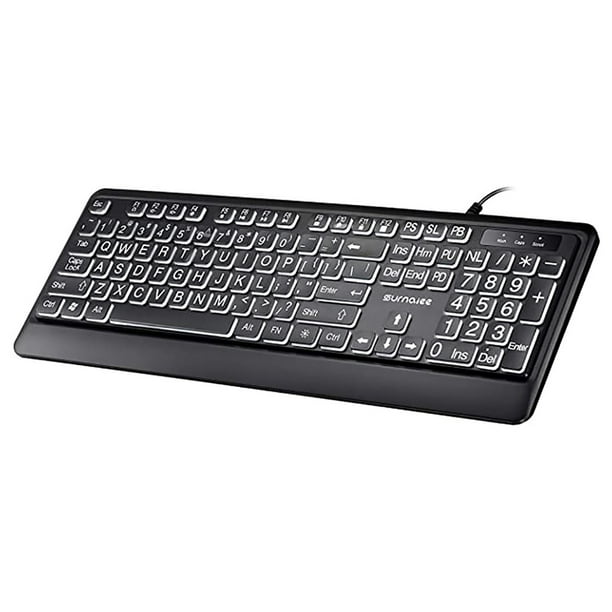 Large Print Computer Keyboard USB Wired Keyboard with Big Letters for