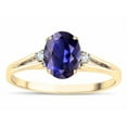 thumbnail image 2 of Star K � Oval 8x6 Genuine Iolite Split Shank Three Stone Engagement Promise Ring, 2 of 9