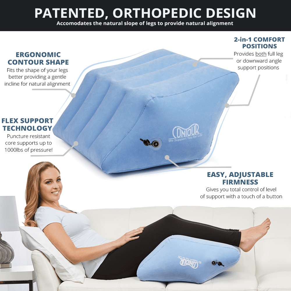 Contour Living Pillows,Legs & Knee Hip,Cushion Support Wedge Positioner Pillows Pressure Relief White 2pc Back Oneskyside 2PC Knee Pillow 