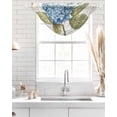 thumbnail image 4 of Waterfall Valances for Windows, Blue Hydrangea Kitchen Sheer Valance Curtains, Spring Vintage Botanical Butterfly Rod Pocket Elegant Swag Valances for Living Room Bedroom, 47.2"x38.5", 2 Panel, 4 of 8