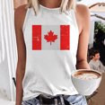thumbnail image 2 of Womens Canada Day Tank Top Sleeveless Summer Shirt Tops Round Neck Patriotic Maple Leaf Tops Basic, 2 of 4