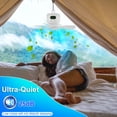 thumbnail image 2 of imerelez 2 In 1 Portable Camping Fan with LED Lantern 8000mAh Battery Powered Tent Fan with Carabiner Digital Display 4 Speeds 4 Timer Settings for Camping Canopy Tents RV, 2 of 9
