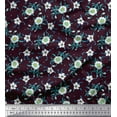 thumbnail image 1 of Soimoi Rayon Fabric Leaves & White Flower Floral Print Fabric by Yard 42 Inch Wide, 1 of 1