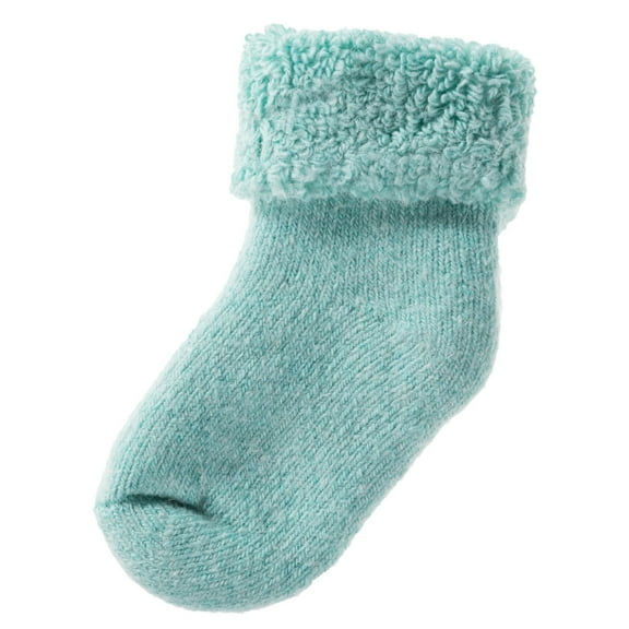 Lian LifeStyle 1 Pair Father-Mother-Son Pack Extra Thick Wool Boot Socks Crew Plain, Size 0Y-2Y, ColorAqua