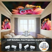 CAMPARK Mini Projector with WiFi and Bluetooth, Portable Projector Full HD 4K Support with Automatic Vertical Keystone Correction 270° Rotation Projector and Android 11.0 Smart Projector