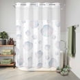 thumbnail image 6 of No Hook Shower Curtain, Colorful Shell Coastal Shower Curtains for Bathroom with See Through Top Window, Nautical Summer Beach Ocean Sea Waterproof & Washable Bath Curtain Extra Long 72"x84", 6 of 9