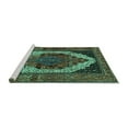 thumbnail image 2 of Ahgly Company Machine Washable Indoor Round Persian Turquoise Blue Traditional Area Rugs, 6' Round, 2 of 4