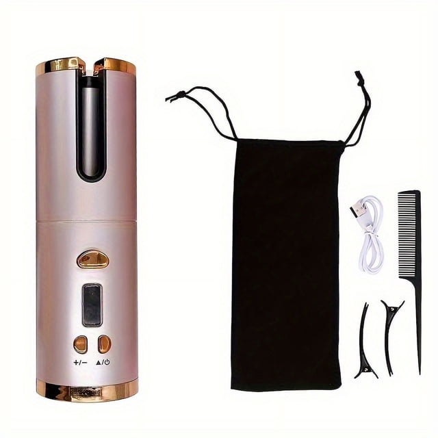 CNKOO - Fer à Friser Automatique Sans Fil, Résistant à la Chaleur et Sans Fil - Fer de Voyage Portable Rechargeable par USB pour Femmes ZZZ