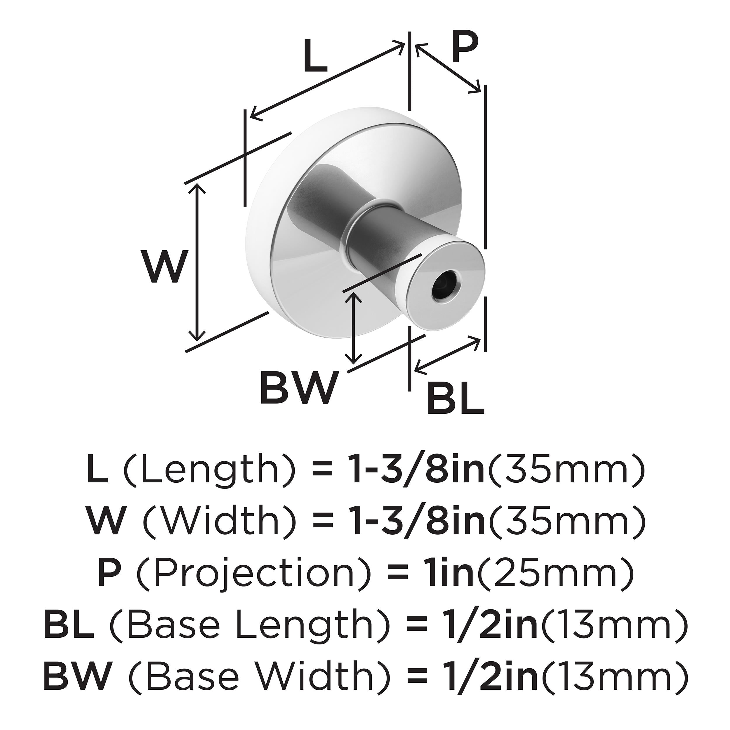 Amerock Mergence 1-3/8 inch (35mm) Diameter Matte Black/Polished Chrome Cabinet Knob, 2 Pack