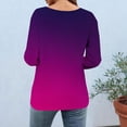 thumbnail image 4 of Tqcoqu Women's V Neck Tunic Tops,3/4 Sleeve Gradient Print Casual Loose Daily Wear Tops,Purple Women's S-XXL, 4 of 6