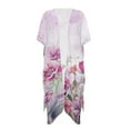 thumbnail image 4 of DISNIMO Womens Swimsuit Cover Up with Hummingbird Flower Print Long Summer Beach Coverups Kimono Casual Loose Beach Cover ups Lightweight Half Sleeve Bikini Cover Up, 4 of 6