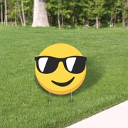 Angle View: Sunglasses Emoji Yard Sign Expression Icon