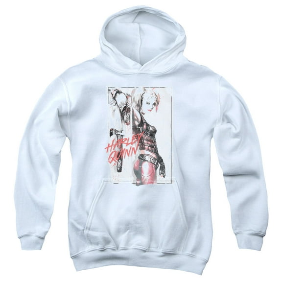 Batman - Ink Wash Harley - Youth Hooded Sweatshirt - X-Large