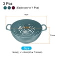 thumbnail image 2 of Uxcell Kitchen Colander Set, Plastic Mesh Strainer Baskets with Handles-Light Blue+Army Green+Purple(3 Pcs), 2 of 5