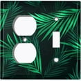 thumbnail image 4 of Metal Light Switch Plate Cover Tropical Jungle Palm Leaves Green Black JGL016, 4 of 13
